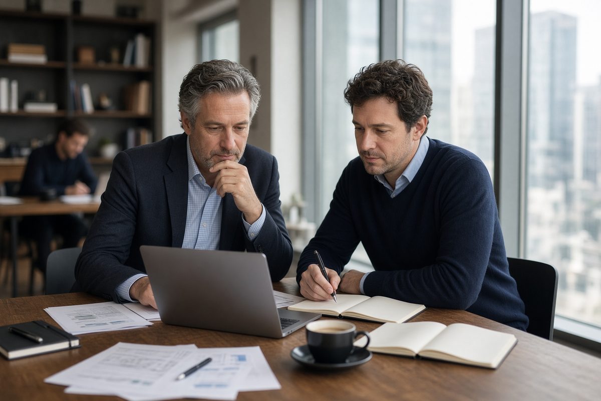 An accountant going through the numbers with a client